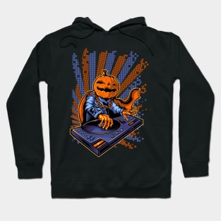 Halloween Pumpkin Head Dj Hoodie